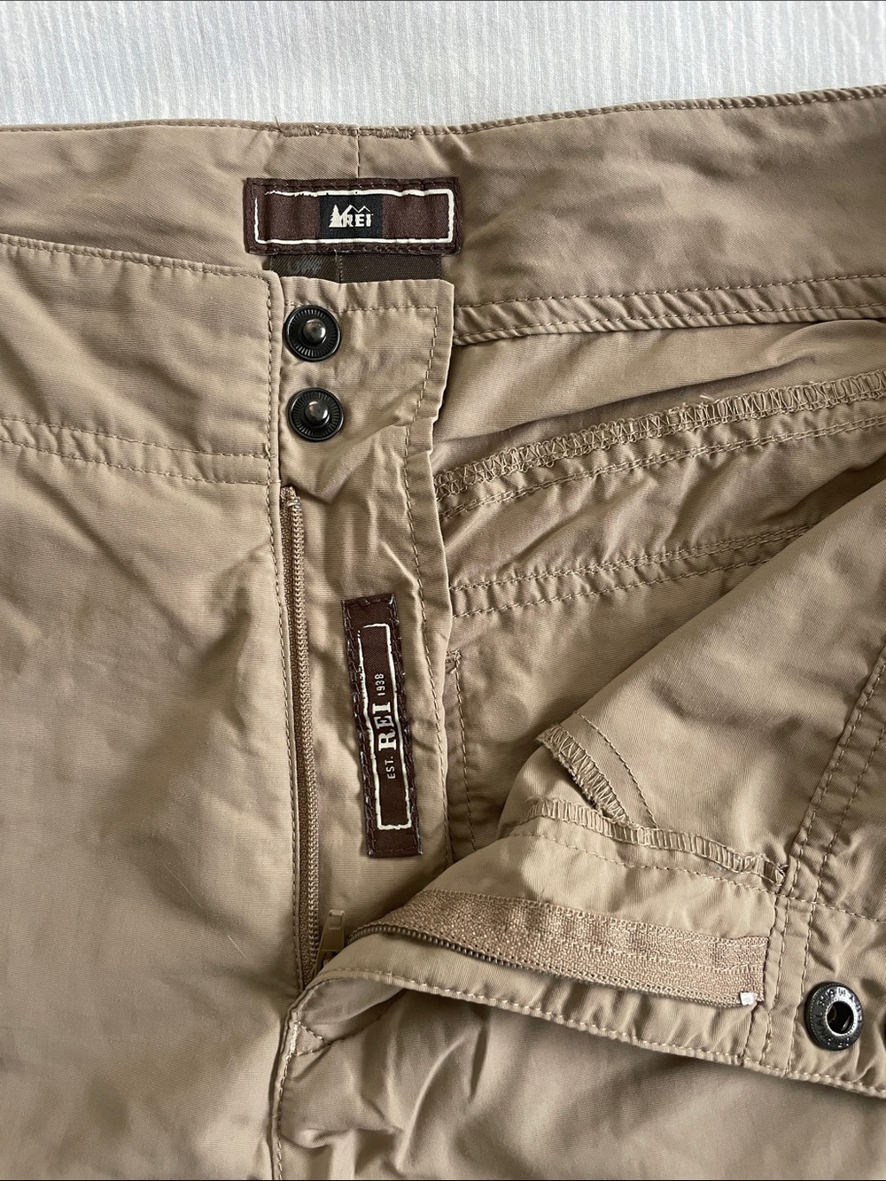 REI Khaki Cargo Shorts with Utility Pockets - Picture 3 of 6